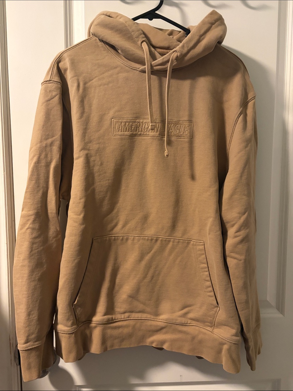 American Eagle Outfitters Beige/Tan Embroidered Pullover Hoodie